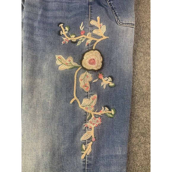 Desigual Womens Cotton Blend Embroidered Jeans Size 32x32 Multicolor - Picture 3 of 11